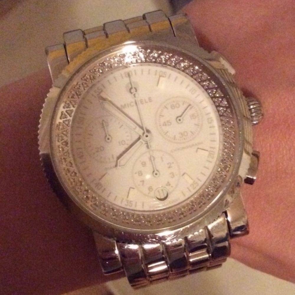 limited edition ( Blanc) all white face Sport Sail Michele with 96 diamonds
